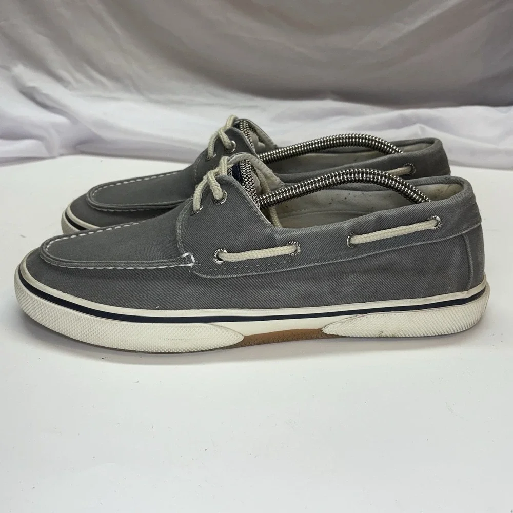 Sperry Top‎ Sider Canvas Deck Boat Shoes Gray Men's Size 10.5